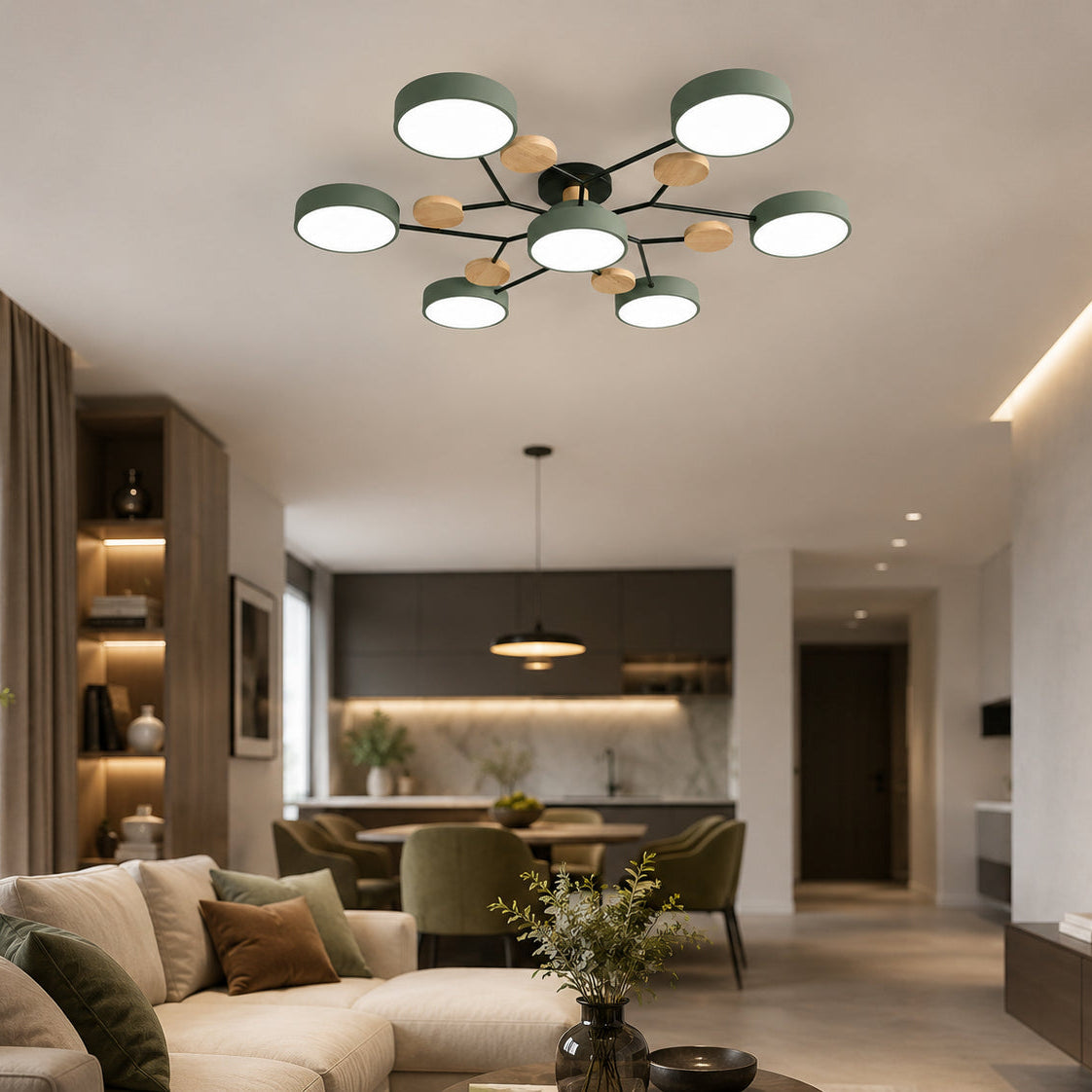 Nordica Modern LED Branch Ceiling Light Scandinavian Semi-Flush Mount