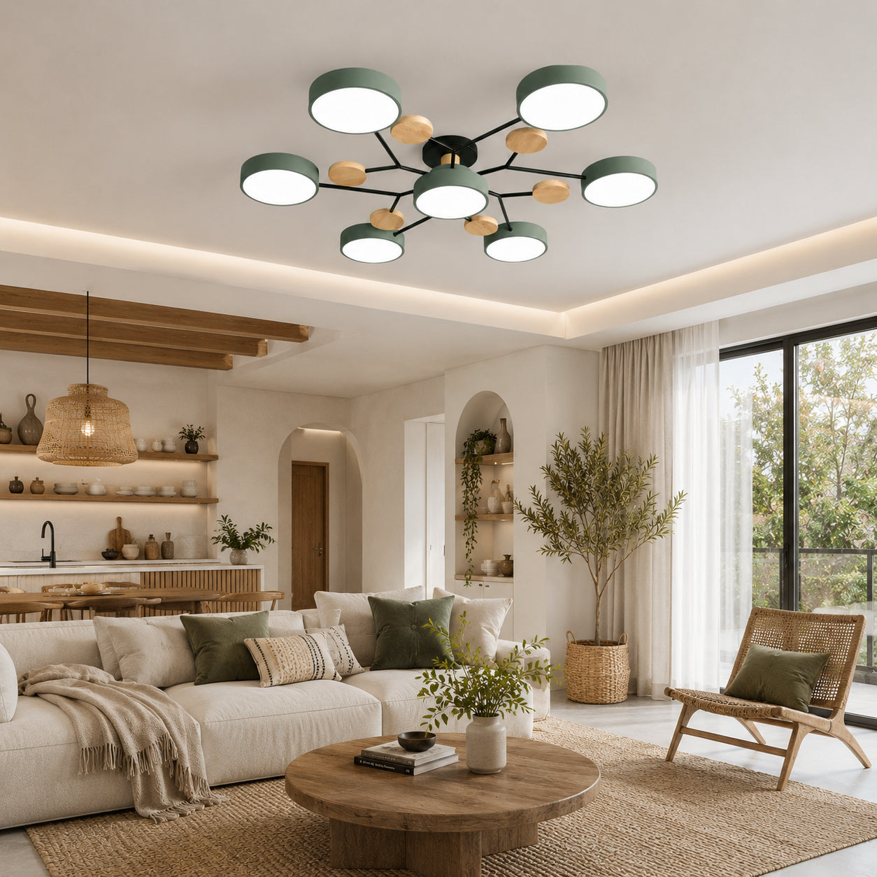 Nordica Modern LED Branch Ceiling Light Scandinavian Semi-Flush Mount